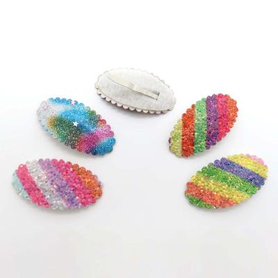 China Hair Clips Factory  Cute Children Multicoloured Hair Pin Bow Hair Accessories Elliptic Type Hair Clips for sale