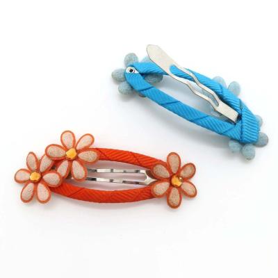 China Hair Clips Factory Customized Colorful Flowers Cute Mini Hairgrips DIY Hair Pins Baby Kids Hair Clips for sale