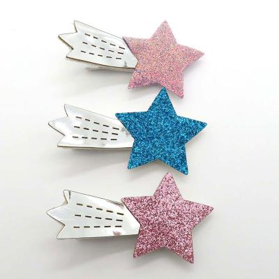 China Hair clip Customized Ins Girls Kids Hair Clips Set Cute Hairgrips Wholesale Cloth Stars Hair Clip For Women for sale