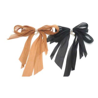 China Hair clip Hot Sale Women Retro Fabric Folded Hairgrips Bow Pearl Cloth Customized Girls Kids Hair Clip for sale