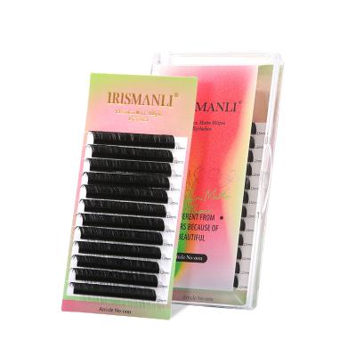 China IRISMANLI Natural Matte Soft Natural Black 0.07 Ellipse Eyelashes Premium C/D Curl Volume Blending Fiber Lashes Wholesale for sale