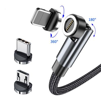 China MP3/MP4 Player Shenzhen WinRel Factory Rotating 540 Degree Magnetic Blind Absorbing Round 3 Magnetic 3 In 1 USB Charging Cable For Hand Game for sale