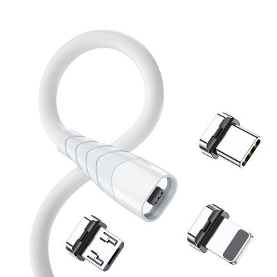 China Mobile Phone Charging China Factory 3A Square Magnetic Data Cable for Android, Apple, Huawei Type C 3 in 1 USB Fast Charging Cable for sale