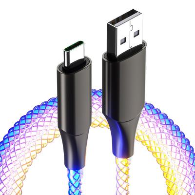 China Mobile Phone Charging WinRel Original Factory Colorful LED USB Cable Colorful Flowing Glowing Style For Iphone , mobile c type for sale