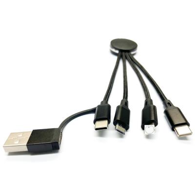 China Mobile Phone Dual Input 4 Inch 1 Usb Data Cable With LED Custom Logo For Promotional Gift for sale