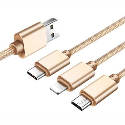 China Mobile Phone Types 3 In 1 Competitive Micro Type-C 8 Pin Cable Supports Fast Charging Android / Type C Port for sale