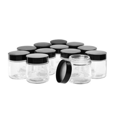 China Wholesale Custom Empty Clear Glass Size Fashion Logo Cosmetic Glass Jars 120g 4oz Cream Jars With Plastic Cap for sale