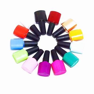 China Fashionable 15ML Colorful Empty Nail Polish Glass Bottle With Lid Brush Cosmetic Containers Nail Glass Bottles With Brush for sale