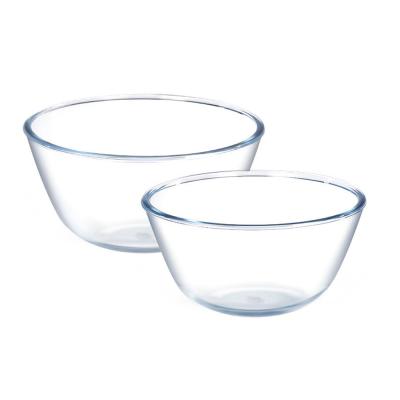 China Disposable thickened transparent pure glass bowl of large small bowl glass bowl cold fruit and vegetable salad for sale