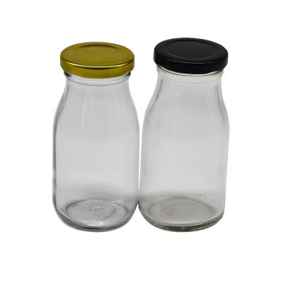 China Freshness Preservation Factory Supply Glass Bottle With Screw 200ml Cool Glass Yogurt Foam Bottle Milk Jelly Bottle for sale