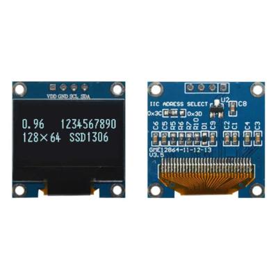 China 4P SSD1306 Driver IC I2C Interface 096 OLED Display 128x64 White Monochrome Color 0.96