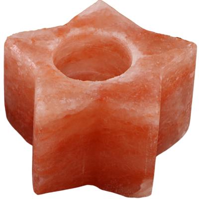 China Cheap Price Home Decoration Rose Himalayan Rock Salt Candle Holder for sale