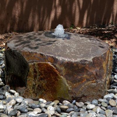 China Modern Outdoor Rock Basalt Garden Water Column Natural Stone Boulder Fountain Carving for Landscape Yard Patio Decor for sale