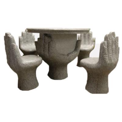 China Limestone Hand Shape Garden Stone Table and Chairs for sale