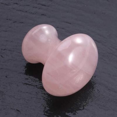 China Rose Quartz Gua Sha Scraping Massage Tool Physiotherapy Smooth Surface Natural Handmade Mushroom Shaped Jade Stone Guasha Board Tool for sale