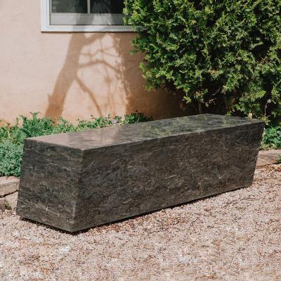 China Modern Handmade Outdoor Decorative Natural Long Quad Slab Monolithic Stone Lime Stone Bench Stool Carving For Garden Patio Rest for sale