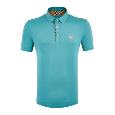 China Anti-wrinkle hot men's golf polo shirt men's brand casual short sleeve tops embroidered LOGO solid color T-shirt for sale