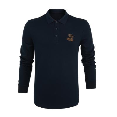 China Anti-Wrinkle OEM Custom Cotton High Quality Custom Logo Embroidered Golf Polo Shirts For Men Mens Casual Long Sleeve Polo Shirts for sale