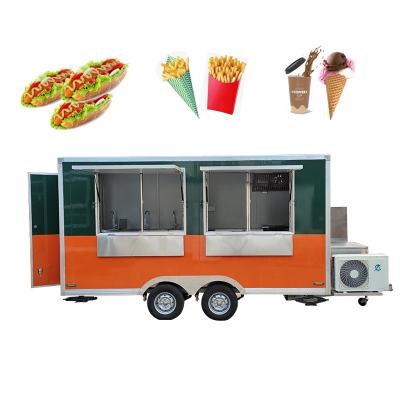 China Vegetable processing factory food trailer 7.5ft dining car mobile food truck for Europe vendors fast food cart coffee trucks for sale