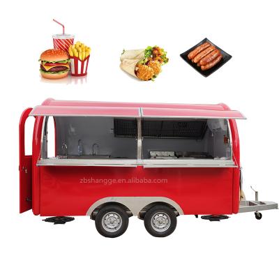 China Vegetable processing factory small food trailer mobile dining car food truck for Europe vendors hot dog food cart burger truck for sale