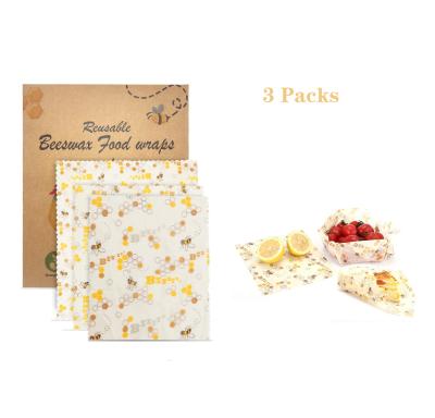 China Custom Sustainable Biodegradable Organic Cotton Beeswax Paper Beeswax Food Wraps Eco-Friendly Home Kitchen Reusable Wraps for sale