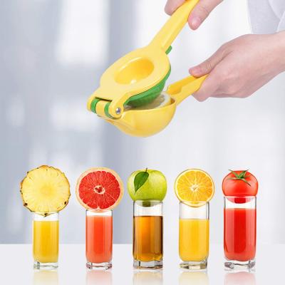 China Aluminum Alloy 2-in-1 Hand Press Black Citrus Lime Fruit Squeezer Metal Manual Lemon Squeezer Premium Durable Durable for sale