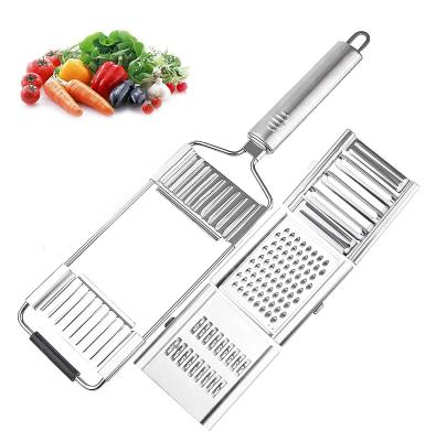 China Universal Cutter Adjustable Stocked With Handle Fruit Chopper Vegetable Tool Slicer Cheese Grater for sale