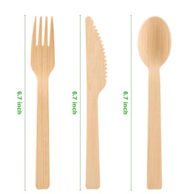 China Best Disposable For Birthday Party And Wedding Disposable Cutlery Set Bamboo Utensils Set for sale