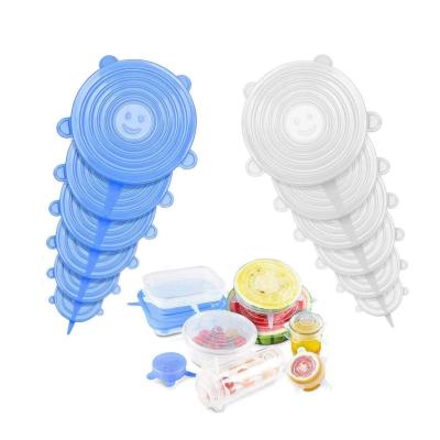 China Non Spill Keep Food Fresh Silicone Food Cover Reusable Durable And Expandable Silicone Stretch Lids for sale