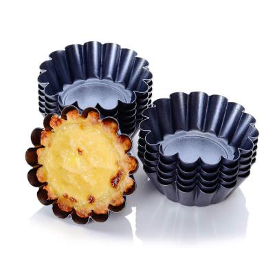 China Pan Baking Pastry Tool Mini Viable Egg Mold Cupcake Cupcake Cupcake Carbon Steel Tart Mold for sale