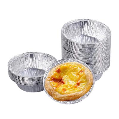 China Disposable Disposable Baking And Pastry Tools Bakery Tray Aluminum Foil Cups Egg Mold Tart Cups for sale