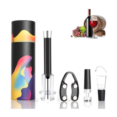 China Portable Hot Selling 4-in-1 Wine Air Pressure Pump Bottle Opener With Gift Box Red Wine Opener Set for sale