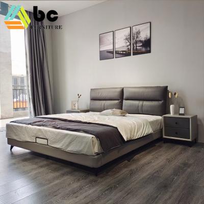 China Durable European Style King Size Bed Microfiber Leather Home Bedroom Beds Apartment Fancy Design Bed Hot Sale for sale