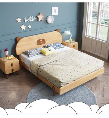 China Contemporary Cute Bear Design Kids Bed Simple Frame Solid Wood Home Bedroom And Queen Size Kids Bed Bed With Nightstand High Quality for sale