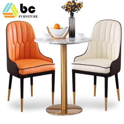 China Durable office maintenance stainless steel round table marble coffee table shop casual small and chair coffee table chairs for sale for sale