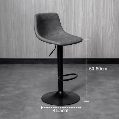 China Best Selling Modern Metal Base Adjustable Upholstered High Back Leather Kitchen Counter Table Bar Stool High Chair for sale