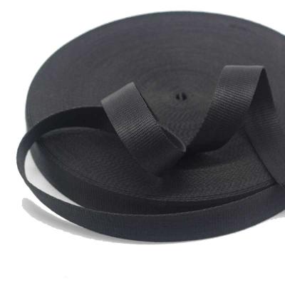 China Black High Tenacity Webbing Helmet Bag Straps 0.7-1.0 Mm Thickness Running Webbing For Backpack Packing Belt Webbing Straps for sale