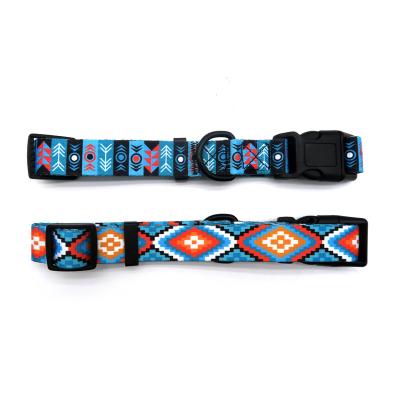 China Custom Logo Dog Collar Full Color Printing DETACHED Pet Leashes and Collar Set Soft Dog Training Harness Dog Collar Buckle for sale