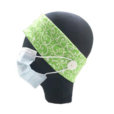 China Custom Spandex Headbands With Buttons Wide Elastic Stretchy Headband Headbands With Loop Head Accessoies Yoga Sport Head Bands for sale