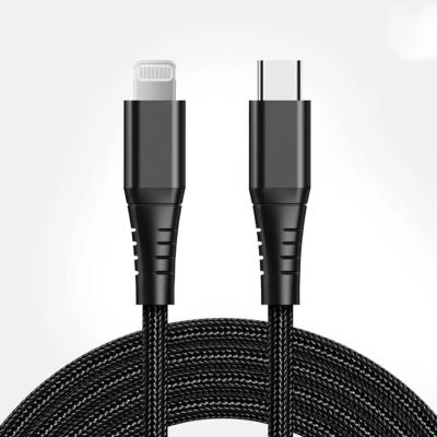 China Mobile Phone OEM Original USB-C to Lightning Cable, Black, 3ft, MFi Certified, Braided Nylon High-Speed ​​Cable for iPhone for sale