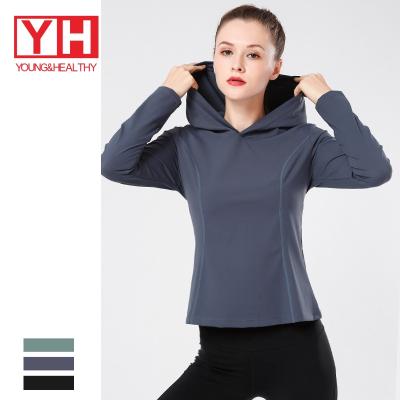 China Breathable Custom Logo Ladies Yoga Sports Coat Fitness Jacket High Elastic Tummy Control for sale