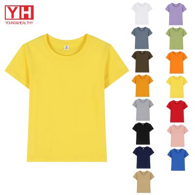 China Wholesale High Quality Anti-wrinkle 200g Cotton 200g Heavy Plain 100% Round Neck Short Sleeve T-Shirts For Kids for sale