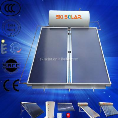 China 2015 Project Porcelain Supplier 300L Pressurized Small Flat Plate Bathroom Or Porcelain Enamel Solar Water Heaters With TI Blue Coating For Cold Area (SKI-PJF) for sale