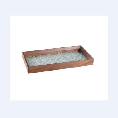 China Various Modern Factory Sale Glass Tray Wooden Pallet Embossed Walnut for sale