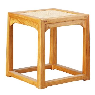 China (Size) Wholesale Safety Adjustable Household Recycled Log Solid Wood Color Square Single Stool for sale