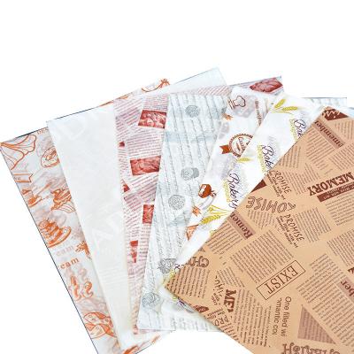 China Wholesale Waterproof Customized Printed Logo And Size Food Safe Grade Burger Greaseproof Hamburger Paper Wrapping Wax Coated Paper for sale