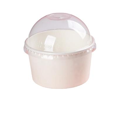 China 3/5/8/12oz Ice Cream Disposable Disposable Paper Cup with Dome Lid Wholesale, White Paper Frozen Yogurt Cup for sale