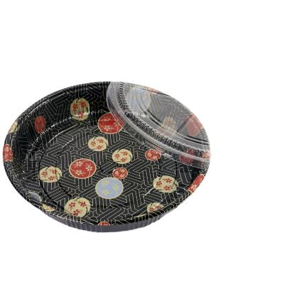 China Disposable Round Airline Food Trays Sushi Take Out Lunch Box for sale