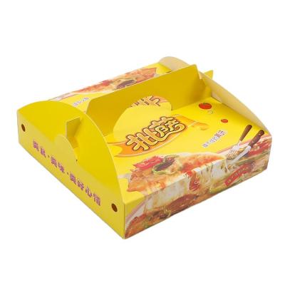 China Disposable Kraft Paper Pizza Food Corrugated Box With Logo Print Takeaway Design Paper Box Pizza for sale