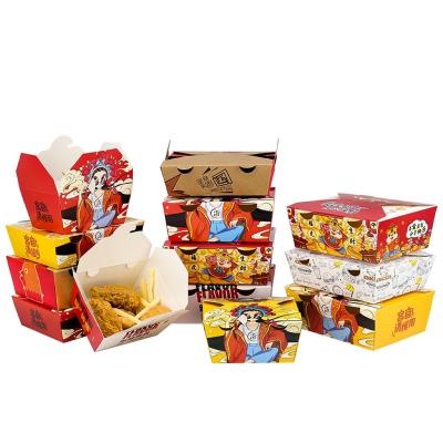 China Fried Chicken Boxes Fast Food Paper Boxes Custom Recyclable Hot Dog Toilet Paper Containers Disinfected Box PA for sale